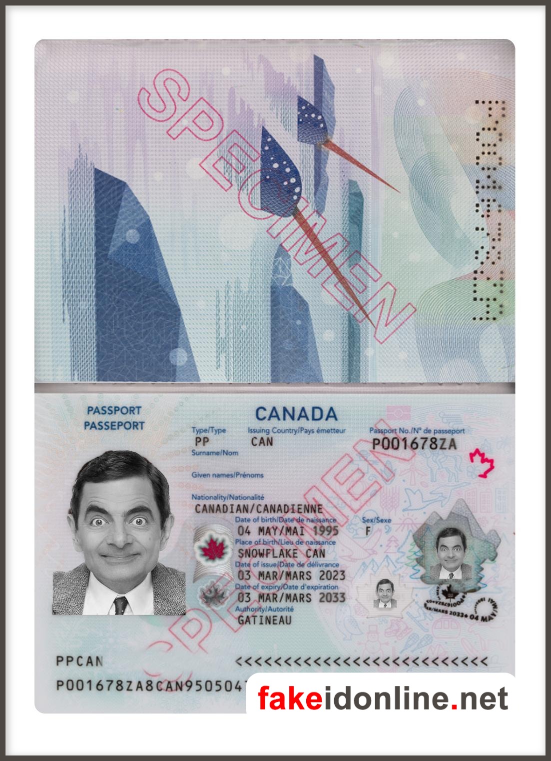 Canada Passport Template PSD